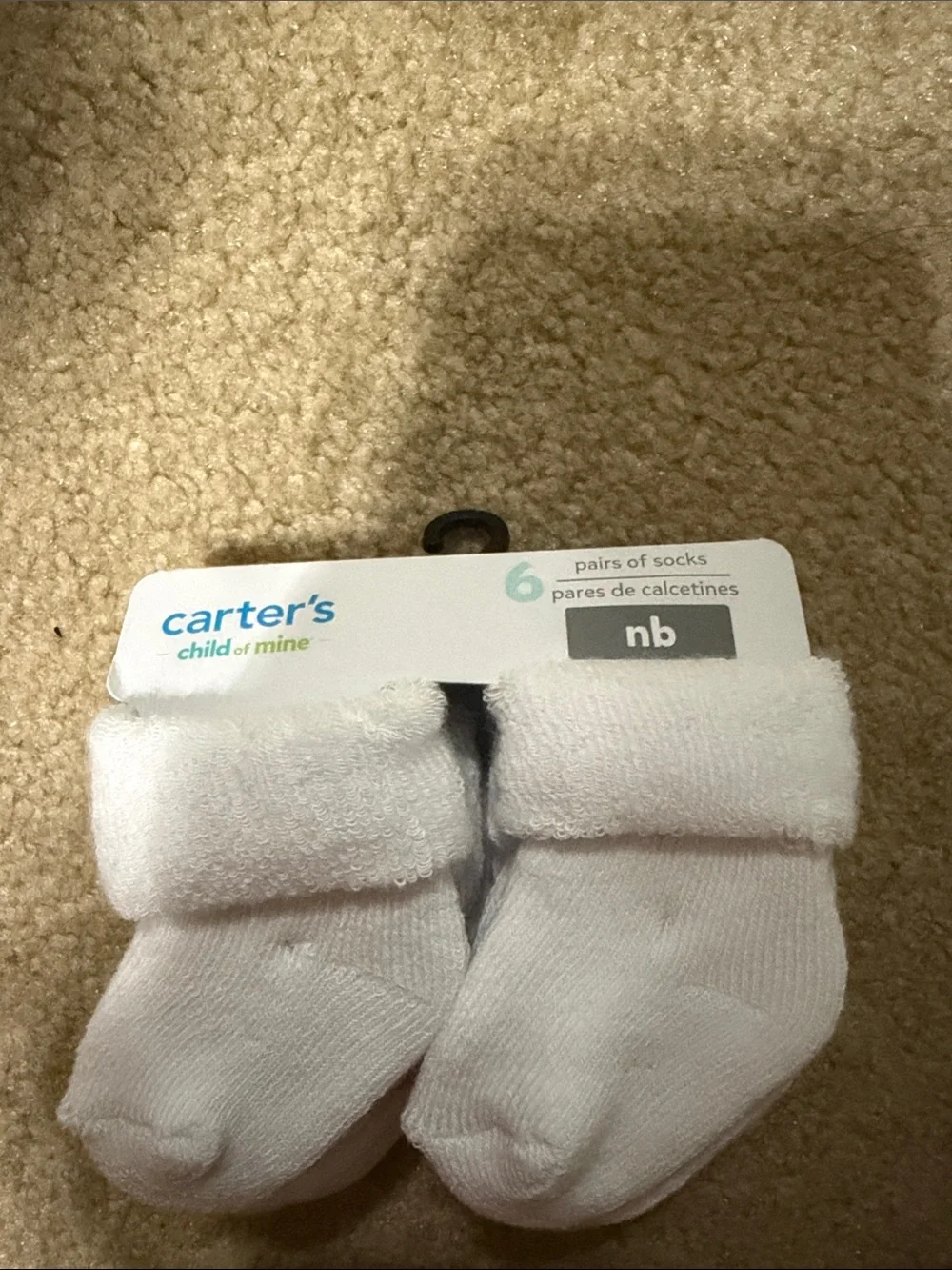 Carter's White Baby Walker Socks - NB